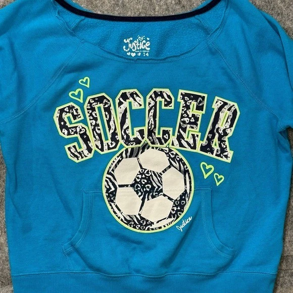 Милый футбольный пуловер Justice с длинным рукавом размер 14 - Изображение 2 из 4