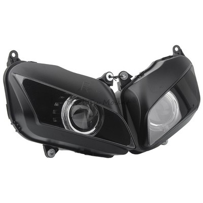 Fully Assembled Headlight w/White Angel Eye Blue Evil Eye For Honda 2007-2011 12
