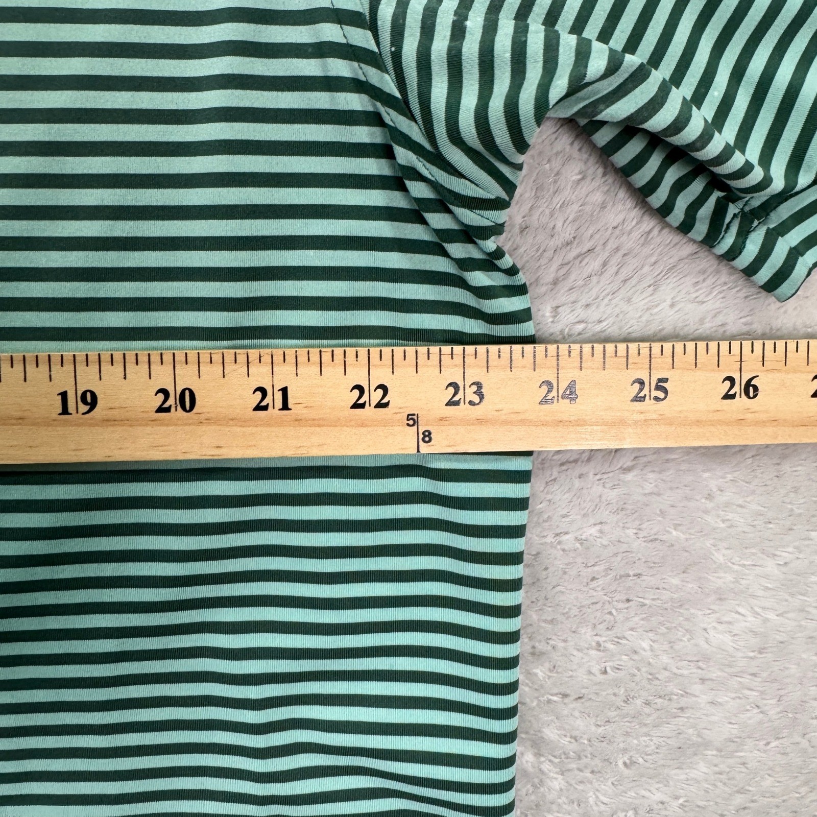 Peter Millar Summer Comfort Pine Valley Golf Polo Shirt Mens Large Green Stripe