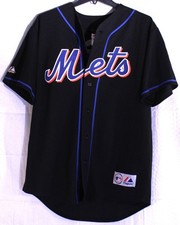 David Wright 5 Mets Majestic Black Jersey L MLB Made Korea Blue Piping Rare