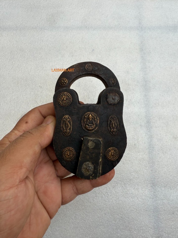 Lock Antique Brass Art Work Handmade Iron Vintage Padlock with 1 key ...