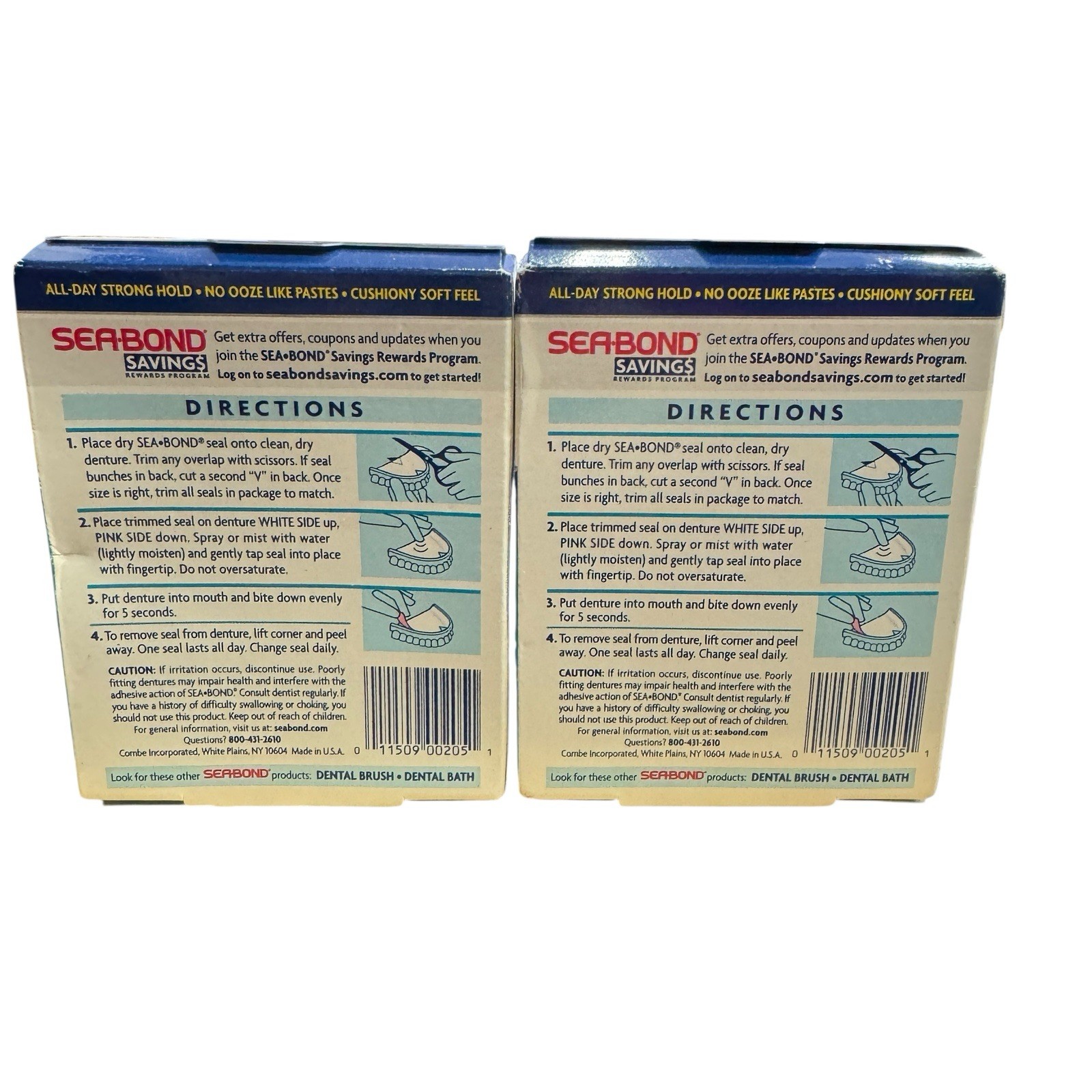 Sea Bond Upper Adhesive Denture Seals Original Lot of 2 Boxes = 60 Uppers