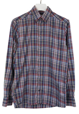 ETON Slim Hemd Herren 39 / 15 1/2 Langarm Button-Down-Kragen Multi Plaid