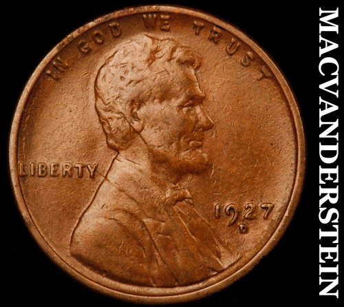 1927-D Lincoln Wheat Cent- Extra Fine Semi Key Better Date #i7144
