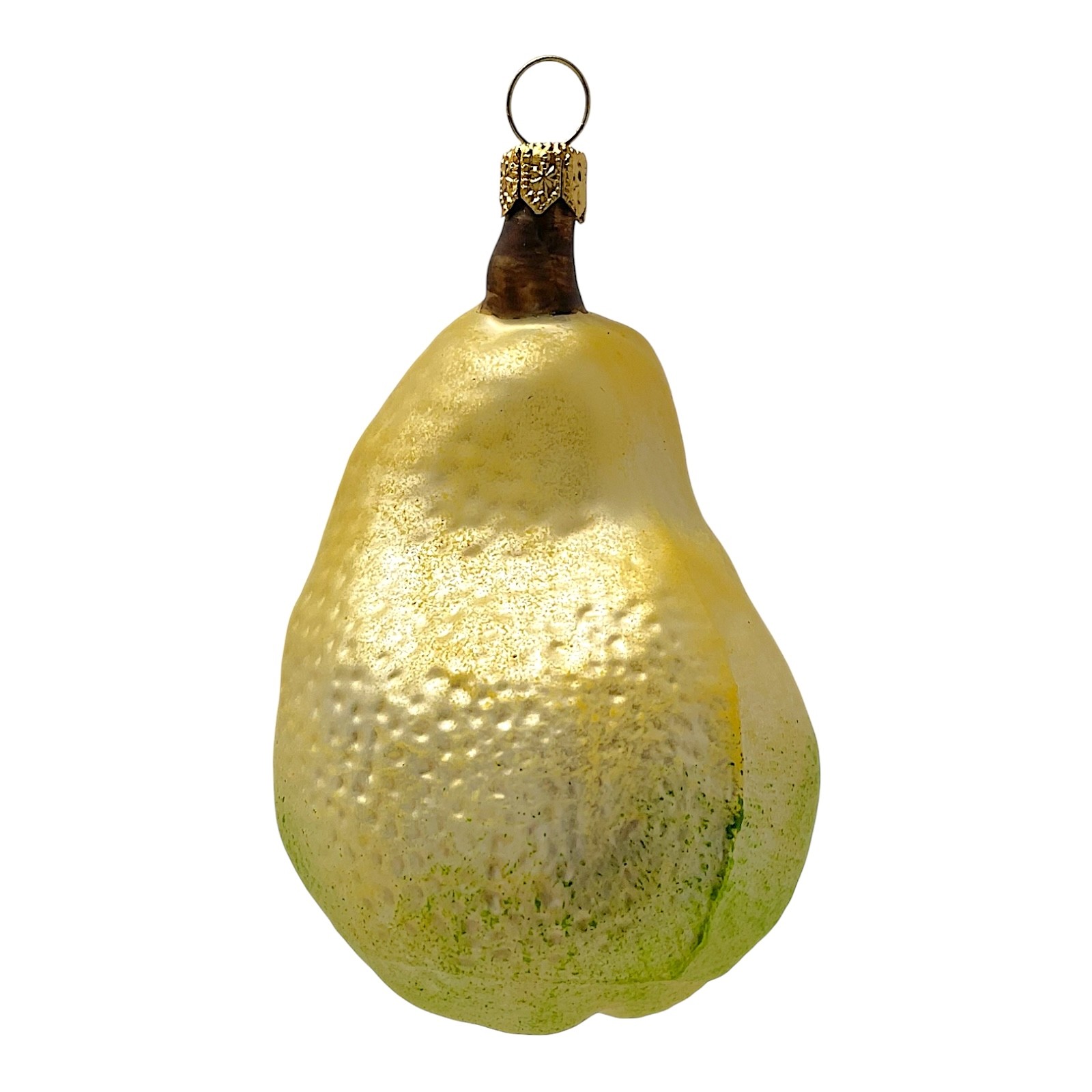 Yellow Pear Polish Glass Christmas Tree Ornament Fruit Food Decoration Poland