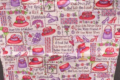 70''L x 44''W Marcus Brothers Dianna Marcum Red Hat Society Flowers Purse Blocks