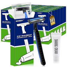 240 Pack Disposable Razors Bulk for Men with Shaving Cream, Shaving Kit for Men,