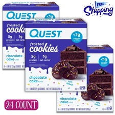  3 Pack Quest Frosted Protein Cookies Soft Baked Low Sugar Chocolate Cake 8 Ct