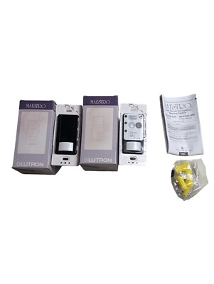 2x LUTRON MAESTRO MS-OPS6-DDV-BL DUAL CIRCUIT OCCUPANCY SENSING SWITCH BLACK