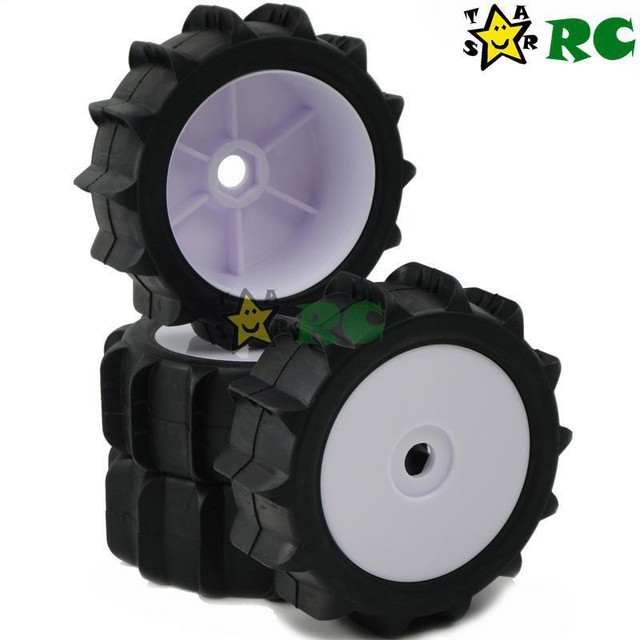 4pcs New RC 1/8 Paddles Tires with Hex 17mm Wheels Rims For Sand Snow buggy Car | eBay
