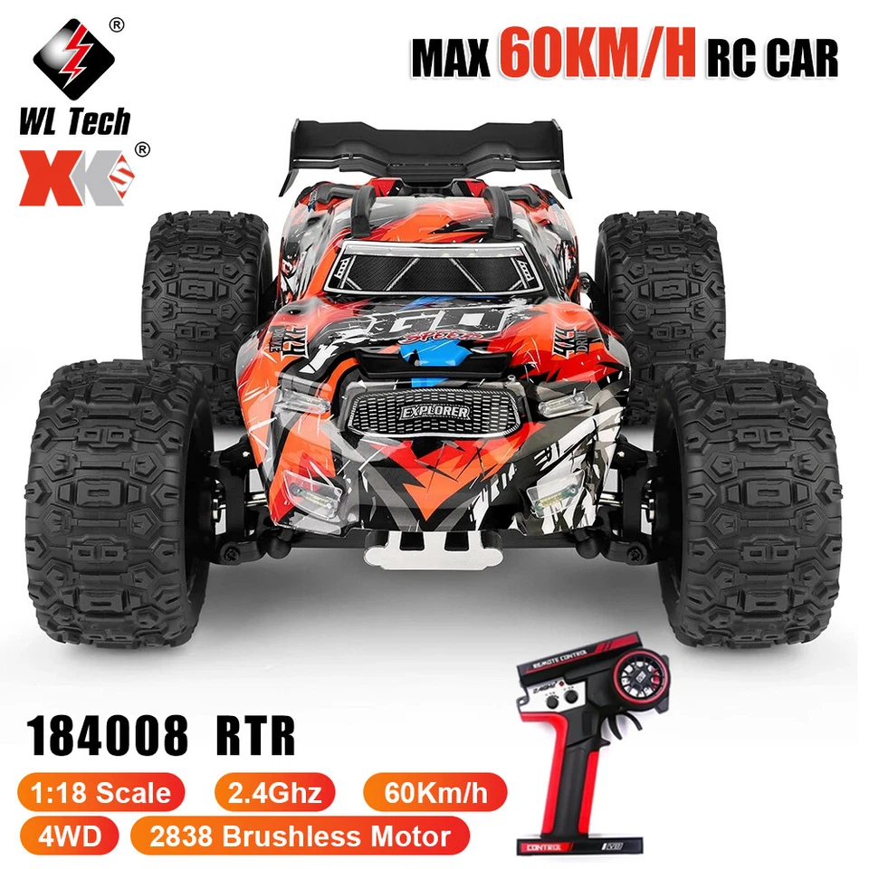 Coche de radiocontrol WLtoys XK 184008 1/18 60 KM/H 4x4 todo terreno 2,4 GHz con camión de radiocontrol ligero Foto 2 de 4