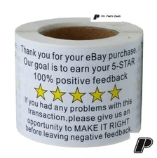 EBAY Thank You for Your Purchase 2" x 3" Shipping Labels Stickers 1 Roll of 200