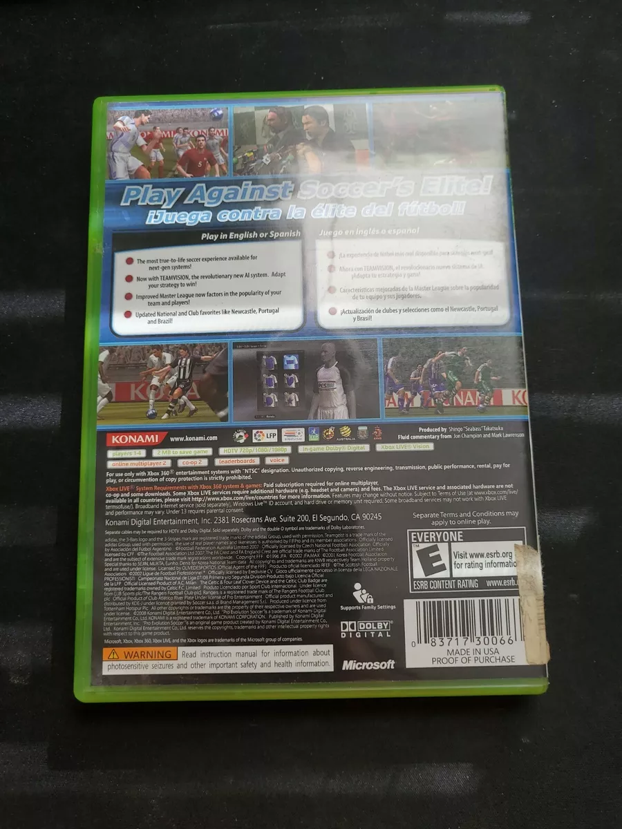 Jogos Futebol Xbox 360 Pro Evolution soccer PES 2008 PES 2009