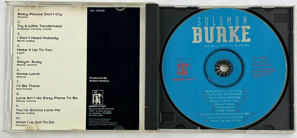 SOLOMON BURKE Home Land CD 1991 Bizarre Straight R2-70558 OOP Blues - Image 3 of 4