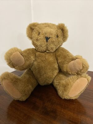 Authentic Vintage Vermont Teddy Bear Jointed 15 Inch Stuffed Brown