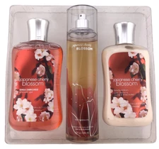 Bath and Body Works JAPANESE CHERRY BLOSSOM GIFT SET Lotion Mist & Gel FULL SIZE