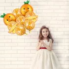 10pcs Orange Foil Balloon Fruit Hawaii Tropical Birthday Party Decor Helium/Air