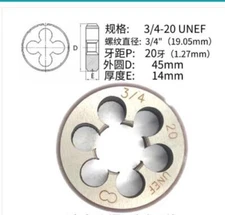 1pcs HSS Right Hand Die 3/4"-20UNEF Dies Threading 3/4-20UNEF