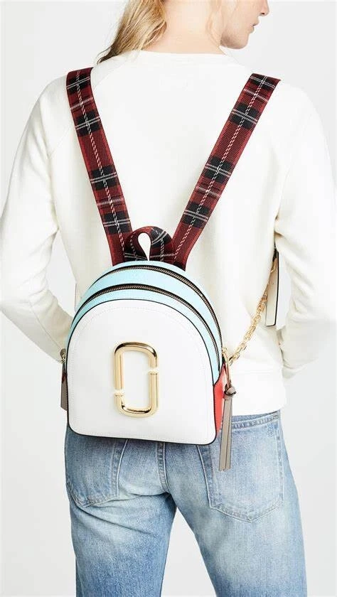 Mochila instantánea de cuero de vaca Marc Jacobs porcelana multi azul/rosa/rojo - nueva con etiquetas Foto 3 de 4