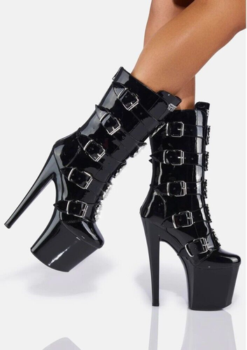 XTRA VIP Platform Boots Black Size: 8 - Picture 4 of 10