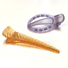 Vintage Women Hair Beak Claw Fish Clip Clasp Frosted Made in France Mauritius