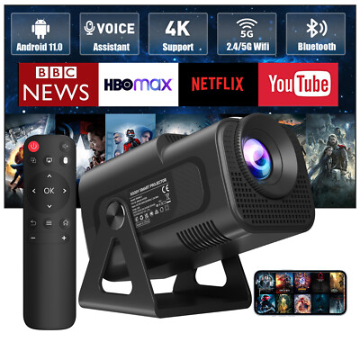 2024 NEU Beamer Projektor 4K FHD WiFi Bluetooth Android TV Heimkino Mini Tragbar