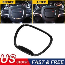 Steering Wheel Center Trim Ring Cover for Dodge Challenger/Charger 15-2022 Black