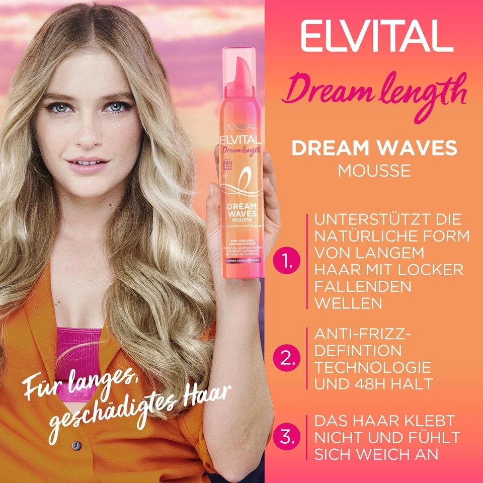 L'Oréal Paris Elvital Schaumfestiger für Locken und Wellen,Dream 1 x 200 ml - Bild 3 von 4