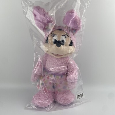 Disney Store Minnie Mouse Easter Bunny Plush Toy 19'' Pink 2022 New Sealed w/Tags