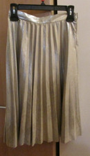 Women's Maeve Party Skirt Burnished Gold Metallic Midi Pleated Size XS