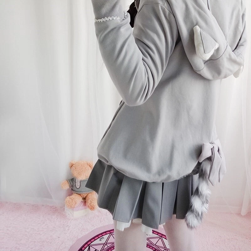 Japanese lolita top JK Girl School Hooded jacket pleated skirt Uniform cute Suit - Image 3 of 4