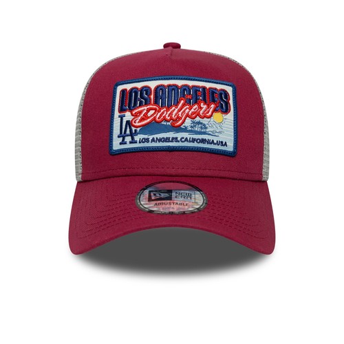 NEW ERA LA DODGERS TRUCKER CAP. PATCH DARK RED ADJUSTABLE SNAPBACK MESH HAT S25 - 第 2/9 張圖片