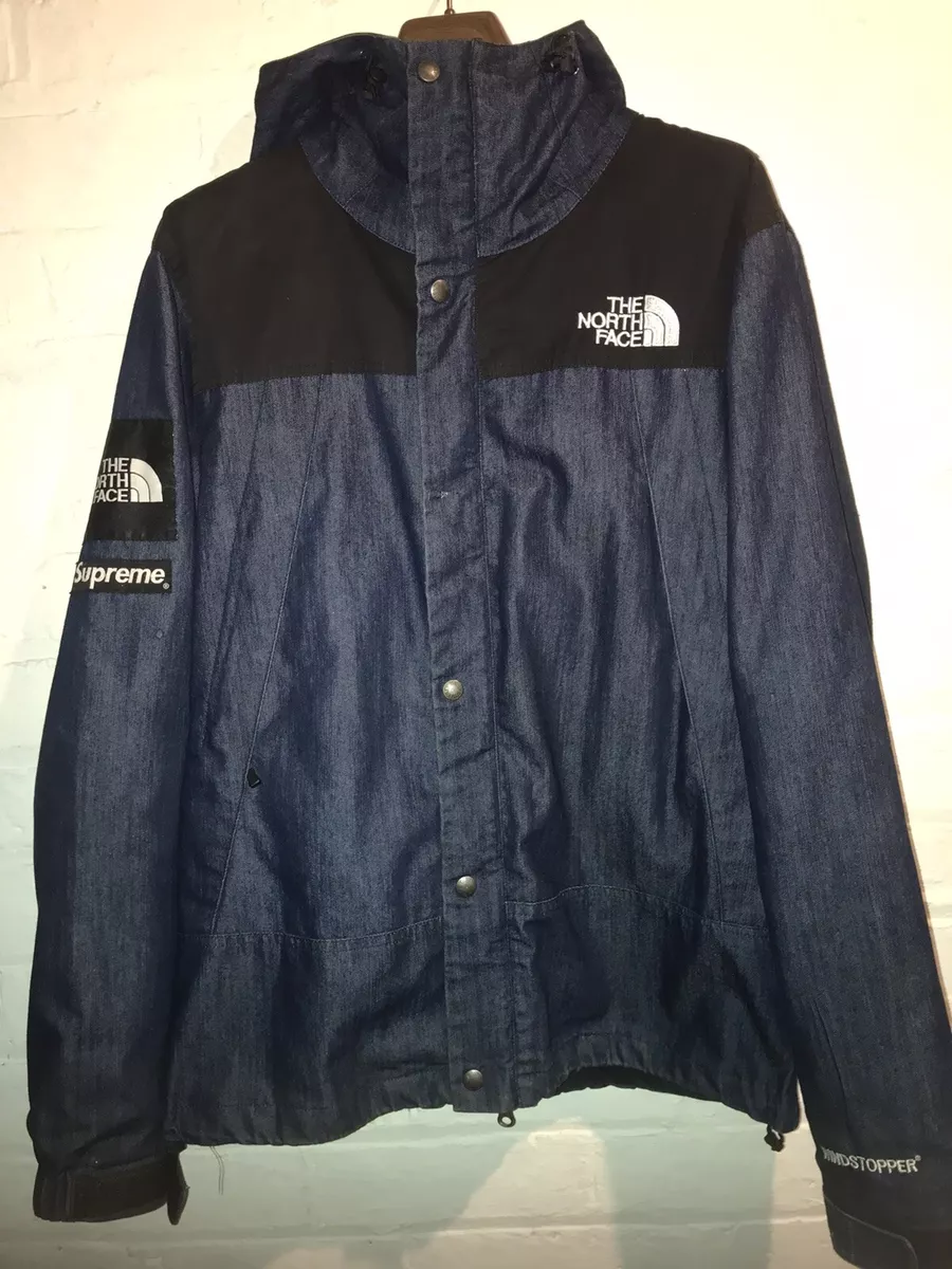 Supreme X North Face Denim Dot Shot Indigo Jacket XL - Fits Uk Size Large.