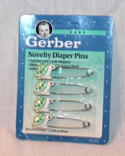 NEW 1991 SET OF 4 VINTAGE BABY GERBER NOVELTY DIAPER PINS TURTLES