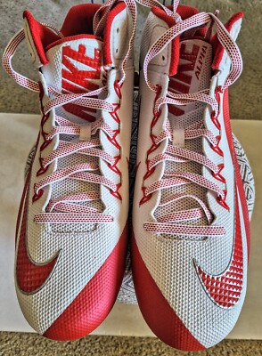 Nike Alpha Pro 2 Mid Football Cleats- Red/White Size 16-719932-166
