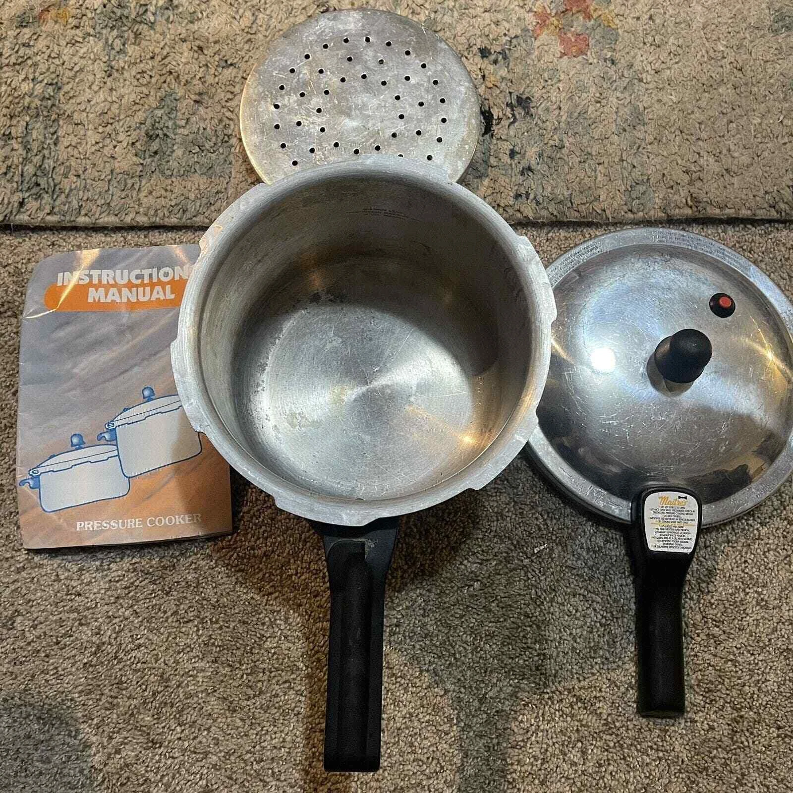 Maitres 4.2 Qt 4.0L Stovetop Pressure Cooker A030497 W/ Manual And Raised Insert