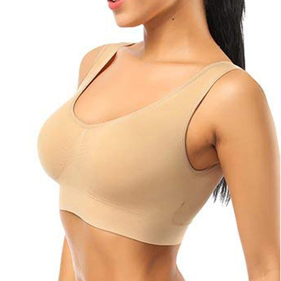 Women Ladies Seamless Padded Bra Comfort No Wire Bra Pull On Stretch Size S-3XL - Image 3 of 4