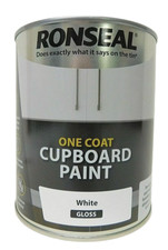 Ronseal  One Coat Cupboard MelamineMDF White Gloss Paint  750ml