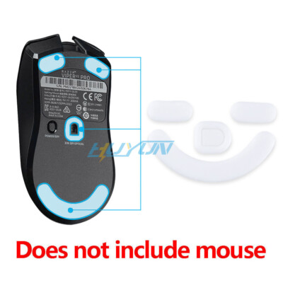 2 Sätze weißer abgerundeter Mausfüße für Razer Viper V2 Pro Mouse