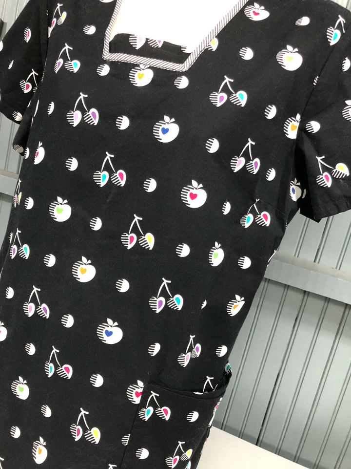 Top Médico Dickies Apple Orchard XL Negro Uniforme de Trabajo Algodón  Foto 2 de 4