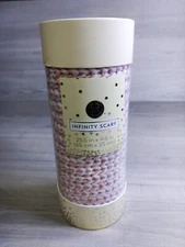 MODERN EXPRESSIONS Long Infinity Scarf O/S Pink White Sparkle WARM NEW