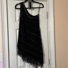 Rhinestone 1920s Flapper Dress Small Great Gatsby Costume Quality