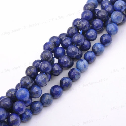 Wholesale Natural Gemstone FACETED Round Spacer Loose Beads 4MM 6MM 8MM 10MM - Picture 22 of 135