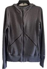 Nike Dri Fit Gray Heather Full Zip Hoodie Running Jacket Womens Medium