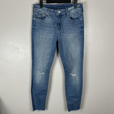 MOTHER Looker Ankle Fray Distressed Raw Hem Jeans After All These Years Size 29