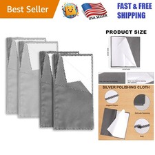 Versatile 4 Pack Jewelry Polishing Cloths - Double-Sided Microfiber Cleaners