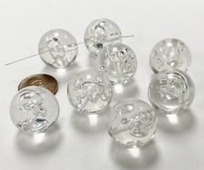 12 VINTAGE CRYSTAL BUBBLE ACRYLIC 20mm. ROUND SMOOTH BEADS N596