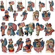 Panelee 24 Pcs 4Th Of July Ornaments Vintage Patriotic Tree Ornaments