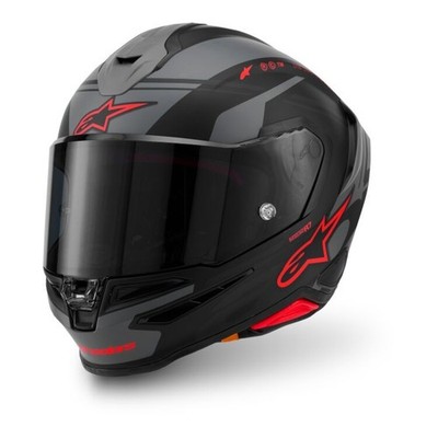 Alpinestars S-R7 A-Core Helmet Black Grey Red Size M Medium USA SELLER