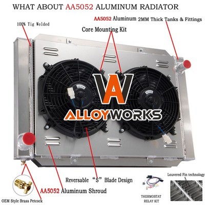 3-Rows Radiator Shroud Fan For Airboat 209000 31''W x 21''H Overall Universal.